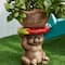 Glitzhome® 12.5" Bear Holding a Strawberry Decorative Garden Stool